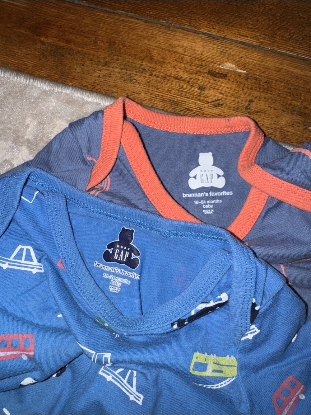 Kids Blue Vehicle & Peach Print Sets - 2-Pack - Picture 2 of 4